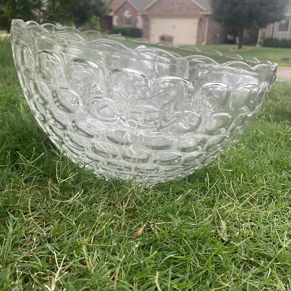 80s Federal Glass ten Cup Punch Bowl